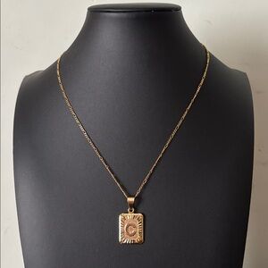 NWOT - Bracha Initial "C" Card Necklace